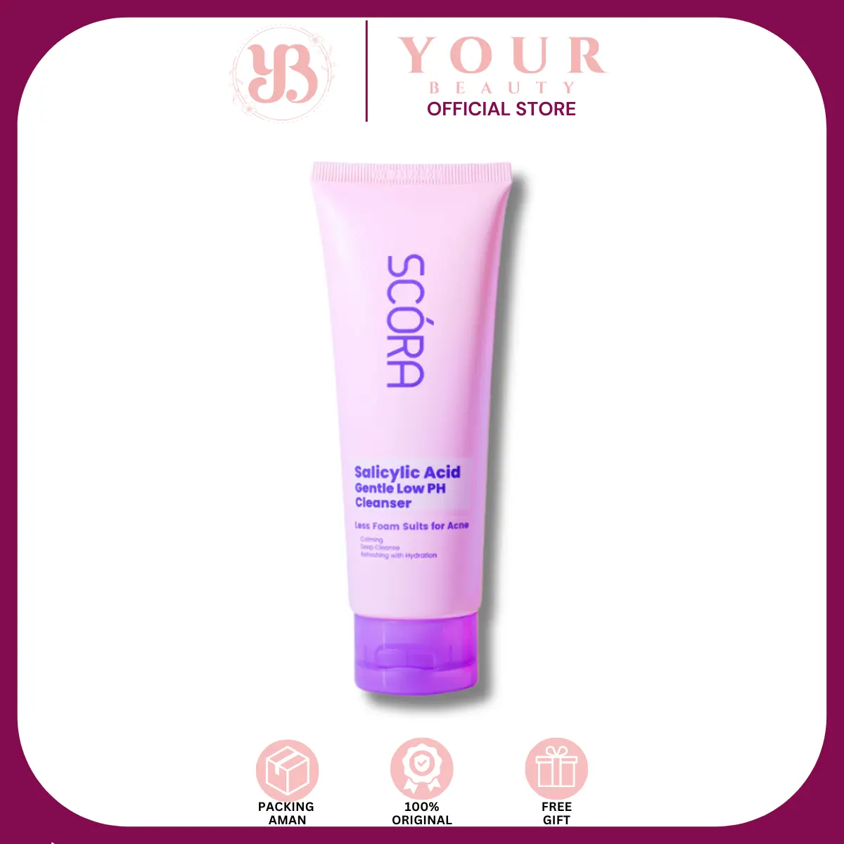 SCORA - 1% Salicylic Acid Gentle Low pH Cleanser / Sabun Cuci Muka Oily Acne Prone Skin