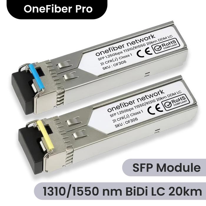Gambar Onefiber SFP Transceiver 1.25Gbps BiDi 1310/1550 20km Singlemode DDM LC dari onefiber Kota Bandung Tokopedia