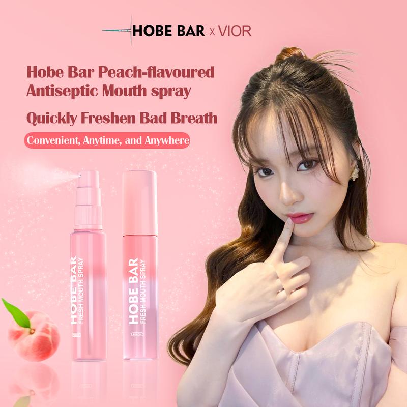 HOBE BAR Probiotic Oral Spray - Sugar-Free, Alcohol-Free, and Preservative-Free, Peach Mint Flavor for Fresh Breath (20 ml) hobe  bar pewangi mulut semprot mouth spray parfum  mulut Liquid 0