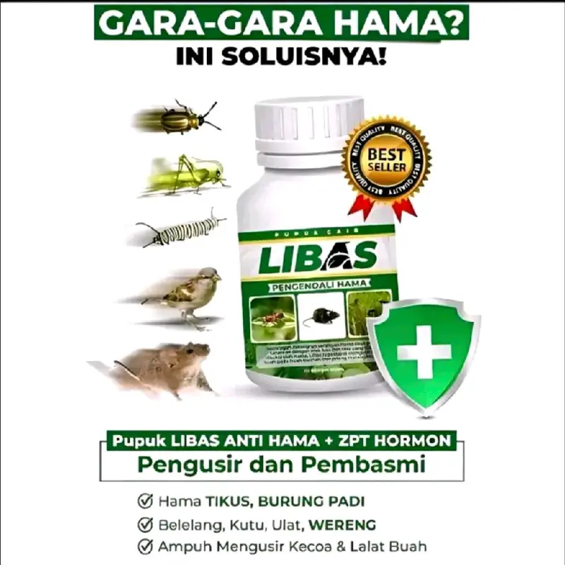 (PAKET 4 BOTOL) Pupuk libas - pupuk Obat Zpt solusi membasmi hama wereng, hama tikus, walang sangit, dan sejenisnya bakteri pada semua tanaman dan Tumbuhan 1