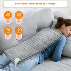 Almohadilla térmica multifuncional, textura suave, 9 niveles de temperatura, 4 opciones de temporizador, enchufe estadounidense, termostato inteligente, regalo ideal