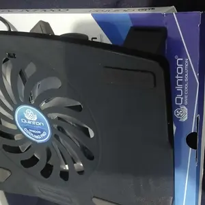 QUINTON kipas laptop cooling pad type samoon hitam 1 fan laptop computer 14inch LED BIRU Plastik cooling pad