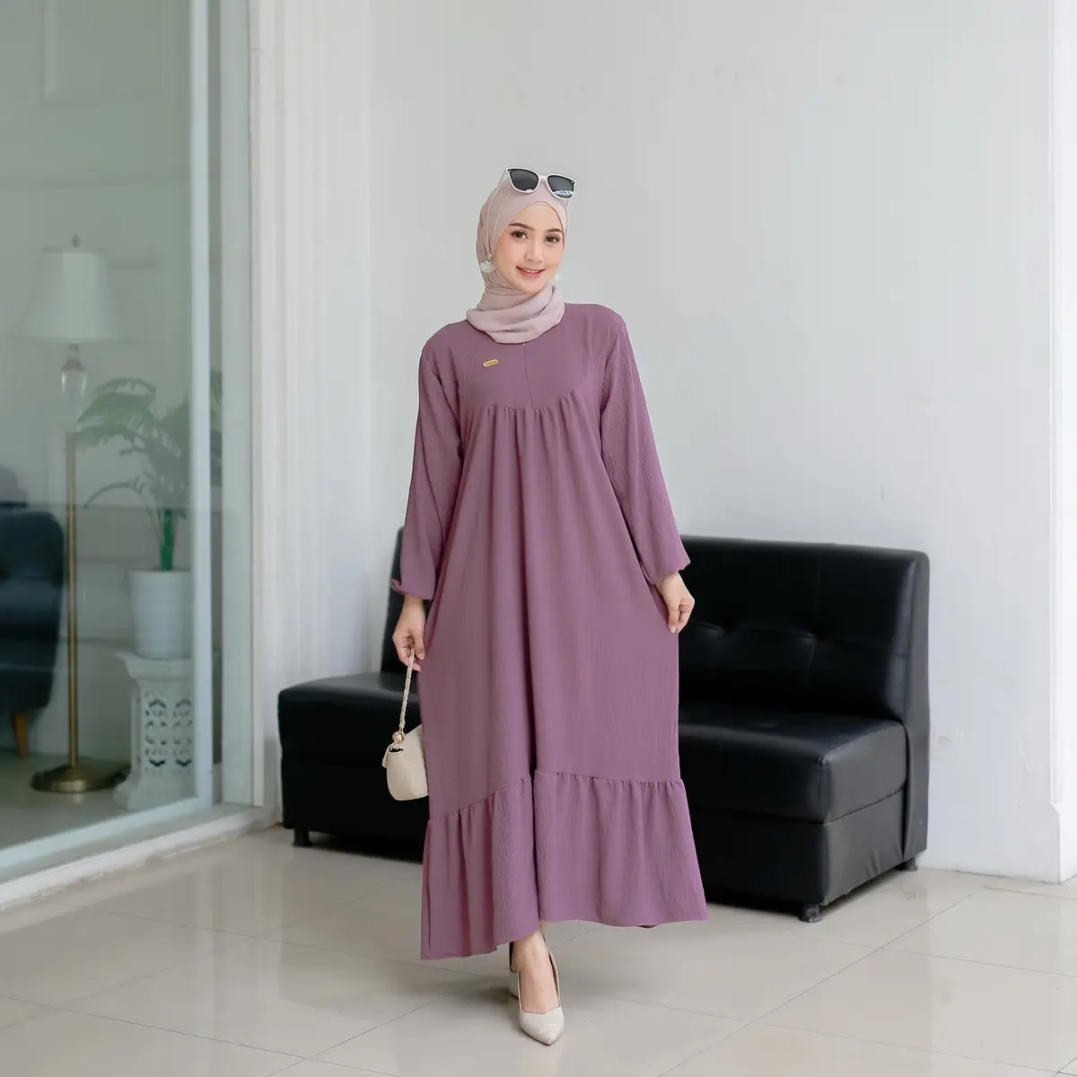ALIZA Gamis Dress Crinkle Airflow Terbaru
