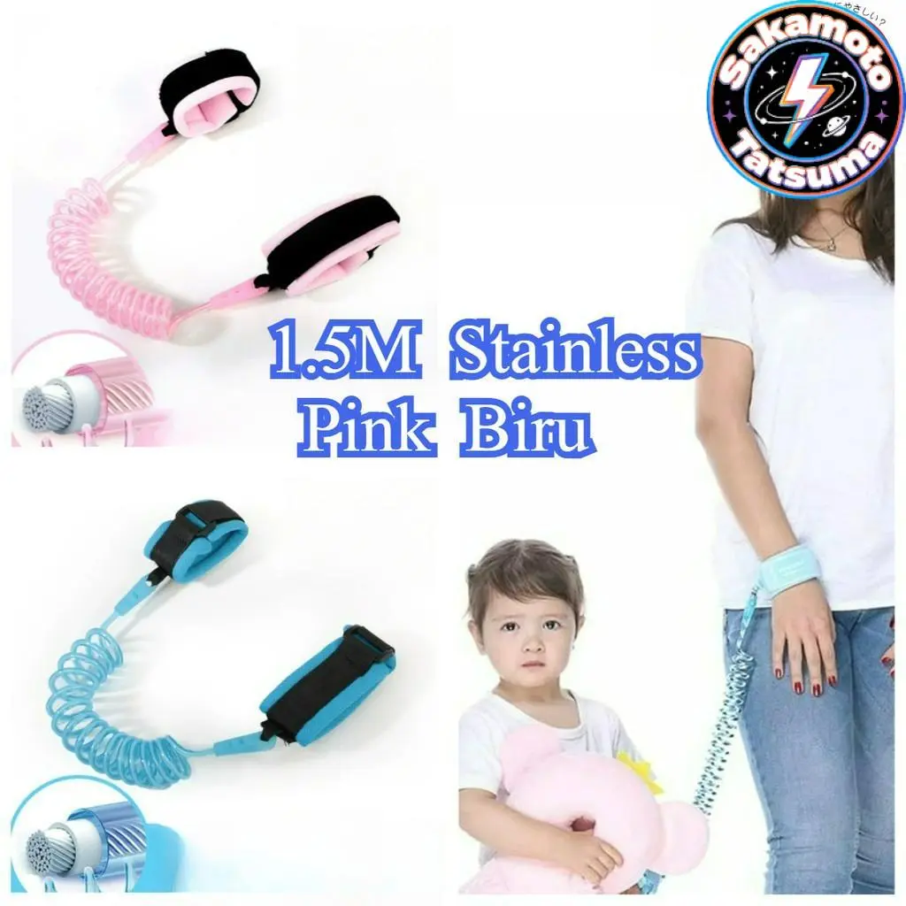 1.5Meter Gelang Tali Pengaman Anak / Child Safety / Tali Pengaman Gandeng Anak Bayi /Child Anti Lost Strap / Gelang Tali Pengaman Anak / Child Safety(Bahan Hypoallergenic FDA & Anti Lecet)