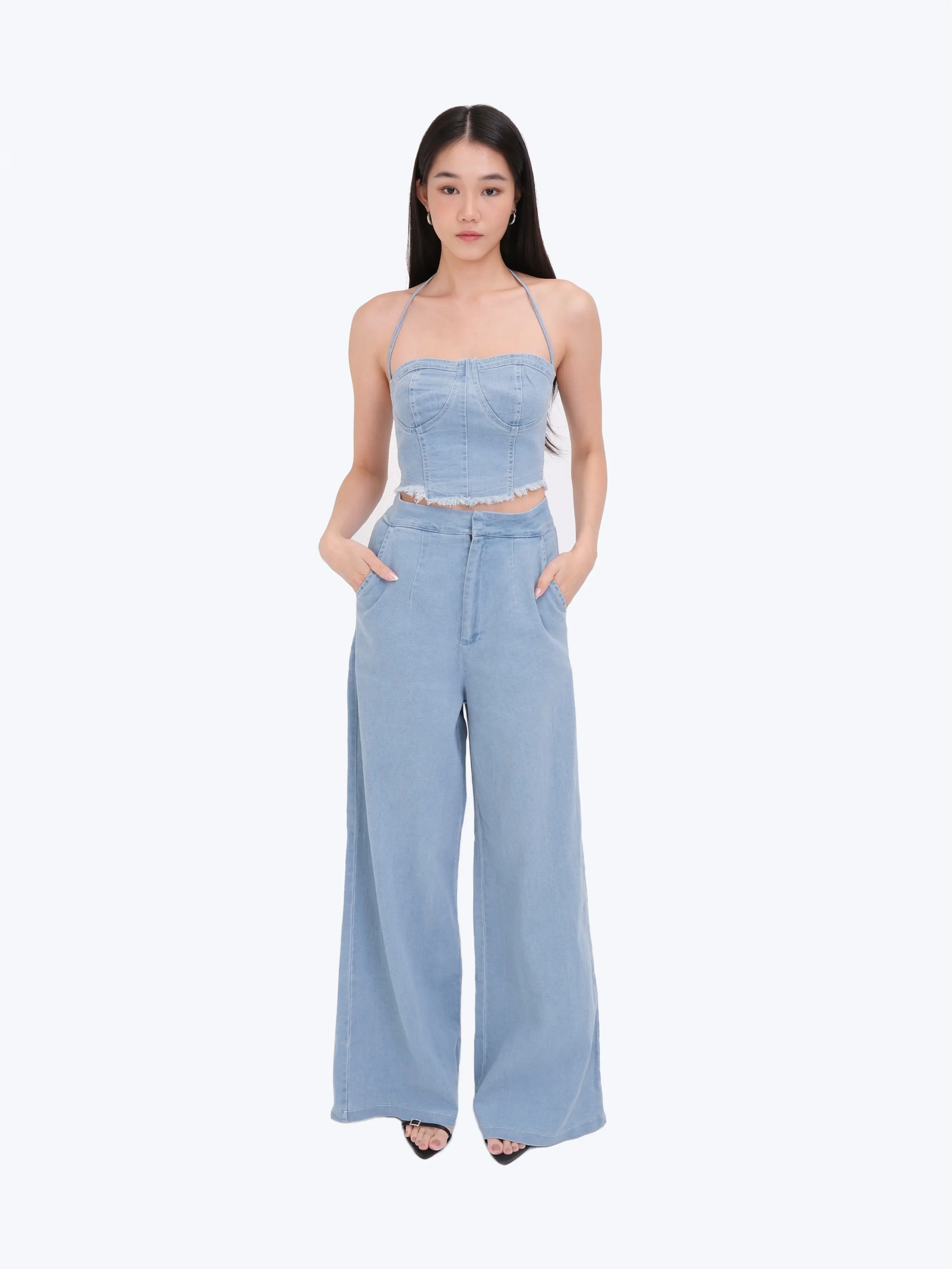 Lovelight The Label Charlie Halter Co-ord (Light Denim)