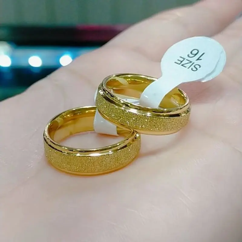 ( COD ) Cincin couple titanium gold (harga 2 pcs cincin) 3