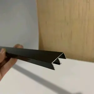 List Aluminium 2 Jalur Bentuk M / List Rell M Etalase Untuk Kolong Dapurr Coklat