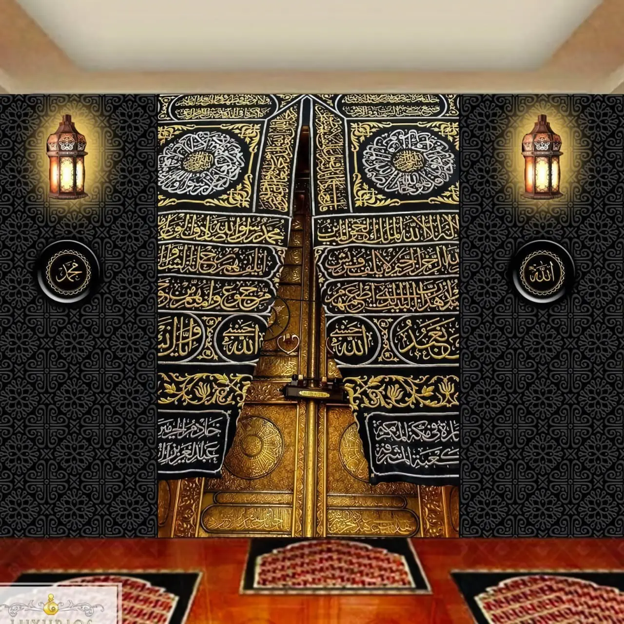 WALLPAPER CUSTOM 3D WALLPAPER DINDING KABAH WALLPAPER CUSTOM ISLAMI KABAH Wallpaper Islami Kaligrafi Mihrab Mushola Masjid Kabah