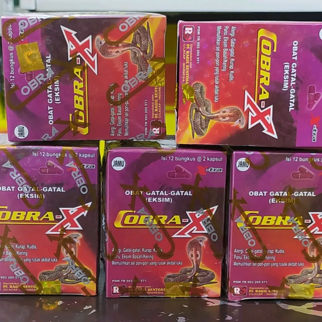 kobra x kapsul ampuh untuk gatal 1kotak isi 12 sachet @2kapsul