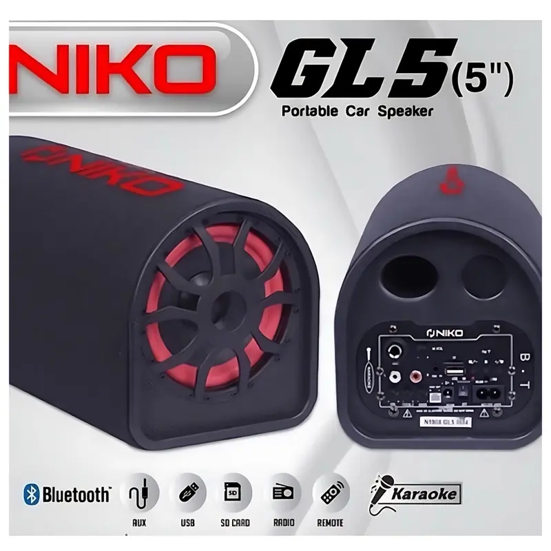 ￼SPEAKER PORTABLE NIKO GL-5 SUBWOOFER CAR SPEAKER 5 INCH 30 WATT 0