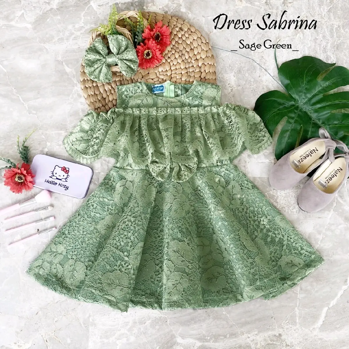 Dress sabrina brokat anak perempuan dress kondangan bajuanak bajunik kostumanak