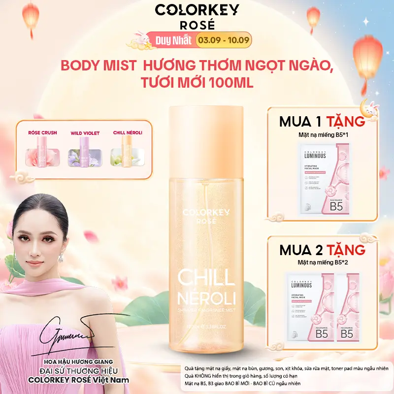 Body Mist COLORKEY ROSÉ Crush Hương Thơm Ngọt Ngào, Tươi Mới 100ml