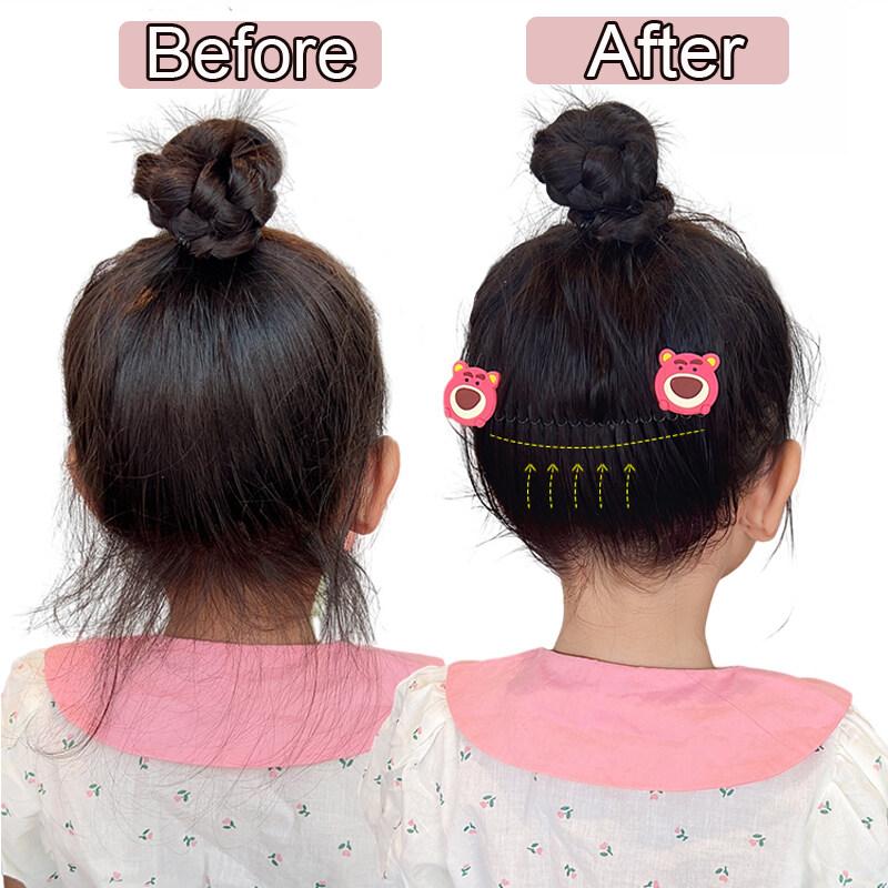 Dây Buộc Tóc Co Giãn Hoạt Hình Đáng Yêu Cho Bé Gái, Kẹp Tóc Gợn Sóng Linh Hoạt, Lược Chèn Cố Định Vô Hình, Phụ Kiện Tóc 2