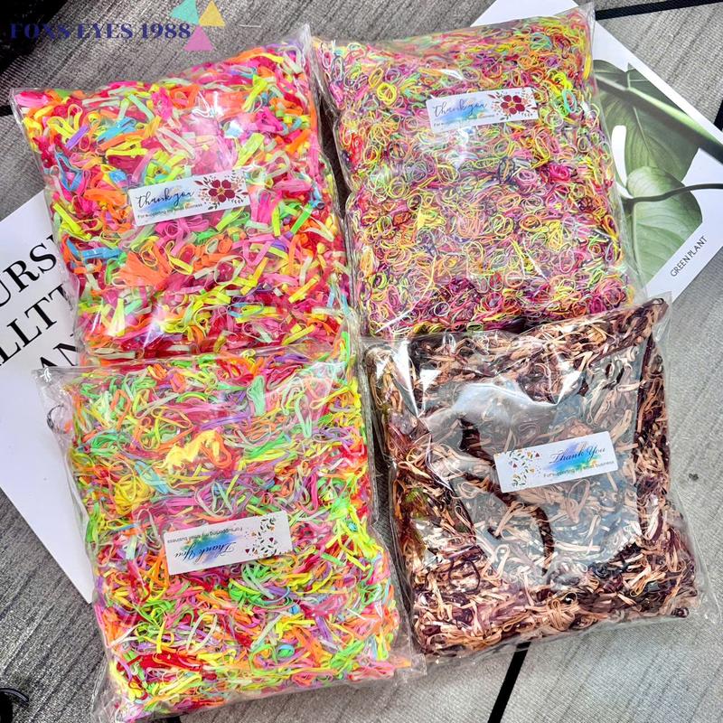 Sỉ 0,5kg 1kg Thun Cột Tóc Dẻo Thái Co Giãn Không Đứt Dùng 1 Lần Phụ Kiện Tóc Cho Nữ Và Bé Gái Chun Nhung Voi