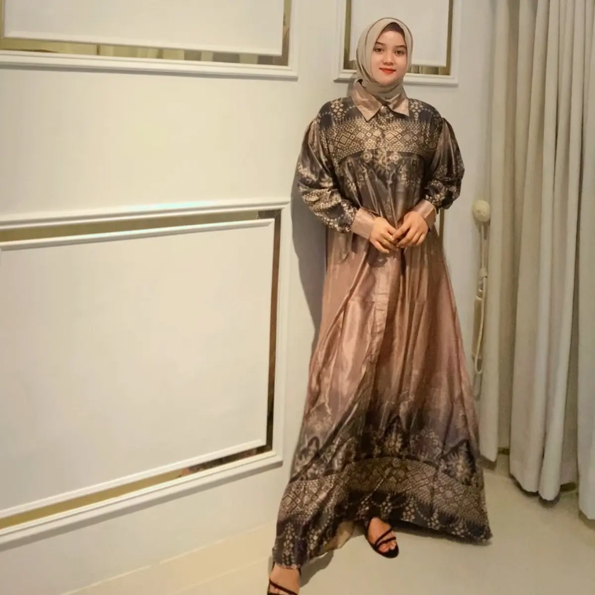 Gamis silk batik atahahillah