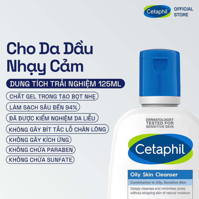 [Live] Sữa Rửa Mặt Dịu Lành Cho Da Dầu Nhạy Cảm CETAPHIL OILY SKIN CLEANSER 125ml