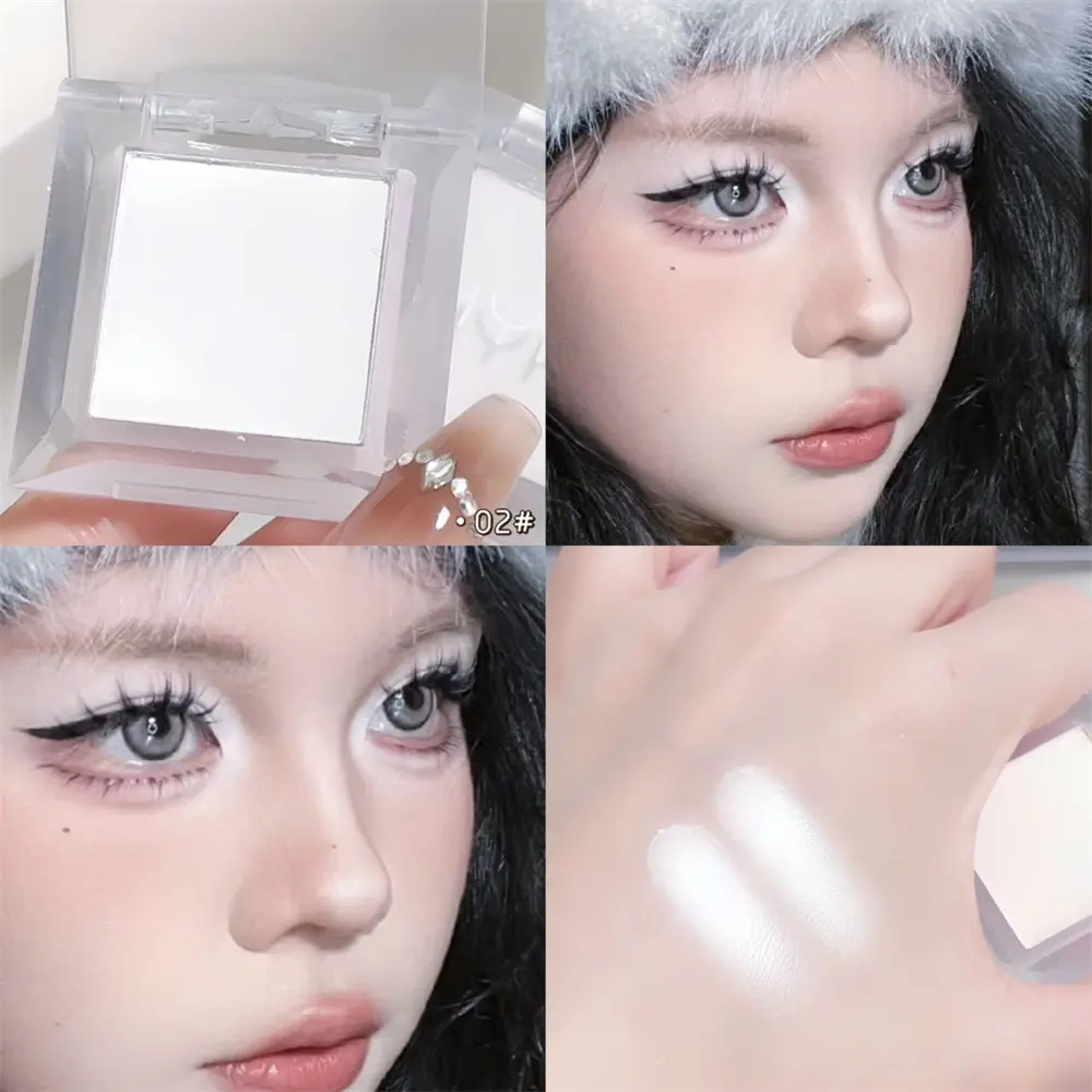 Matte Highlighter Clear Shimmer Blush Contouring Powder Pearlescent Waterproof Face Makeup