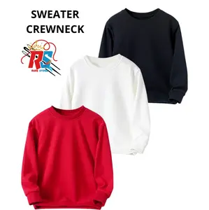RUDESTORE Sweater anak lelaki dan perempuan sweater crewneck lengan panjang korean style anak lelaki dan perempuan usia 1-12 tahun Fashion Anak bahan fleece Kemeja Pakaian