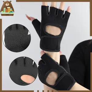 1 Pasang Sarung Tangan Fitness Pria Wanita Fingerless Gloves Gym Weight Lifting Gloves Cycling Protector Gloves