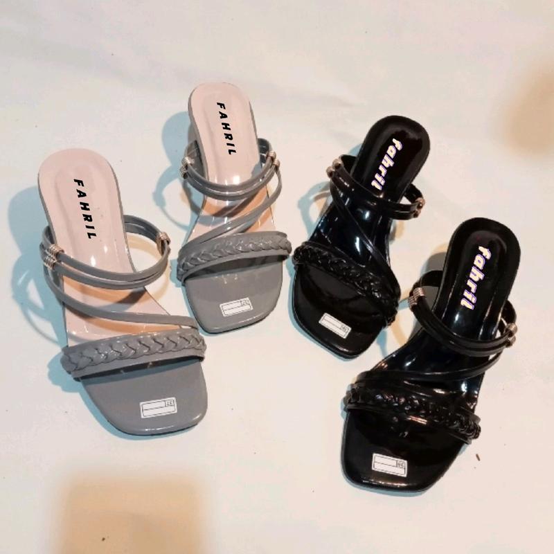 (ROSE) SENDAL WANITA MODEL KEPANG TALI / SENDAL WANITA KOREA / HEELS WANITA HAK TAHU 5 CM / SENDAL WANITA MODEL TERBARU / SENDAL UNTUK FORMAL KASUAL Sandal 1