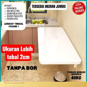 Meja Lipat Dinding aesthetic pinggul pojok  - Furniture meja anak kos mini dapur meja belajar Kayu
