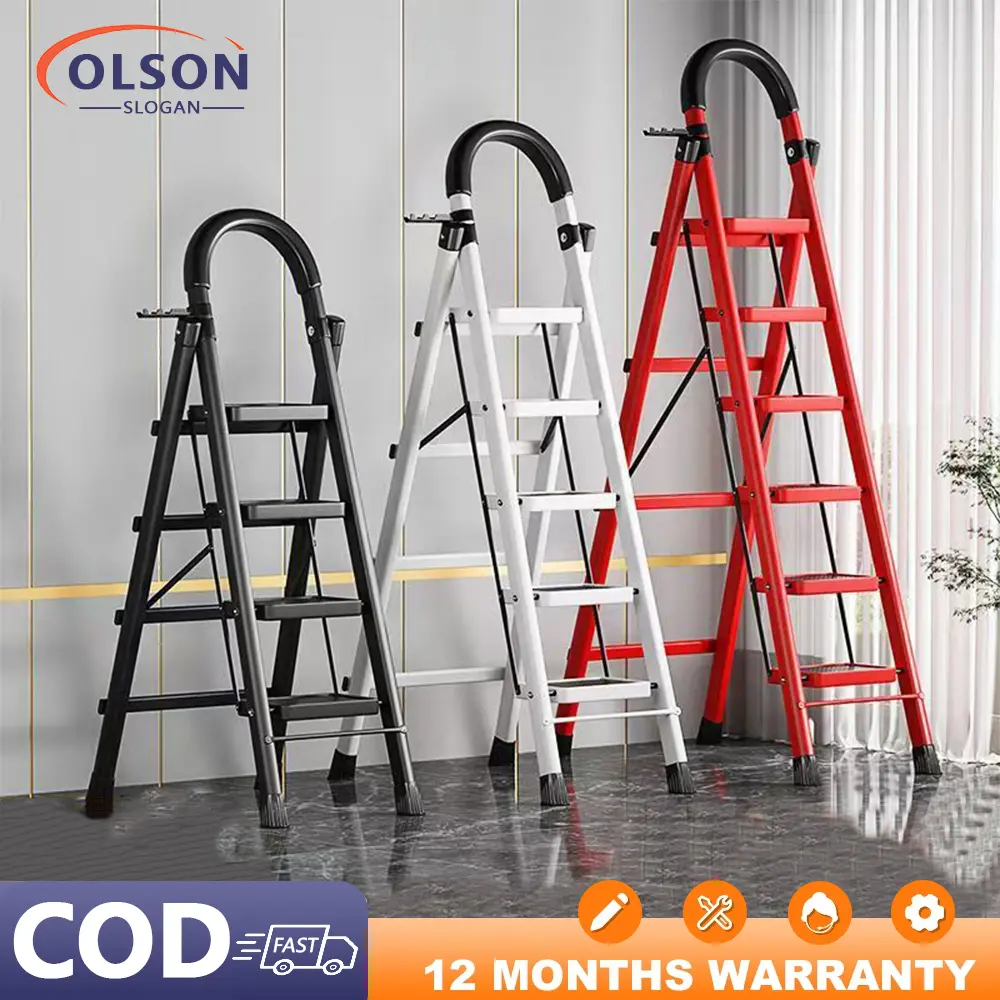 Collapsible ladder Carbon steel thick ladder 3/4/5/6 step ladder portable outdoor multi-functional non-slip ladder foldable aluminium safety ladder