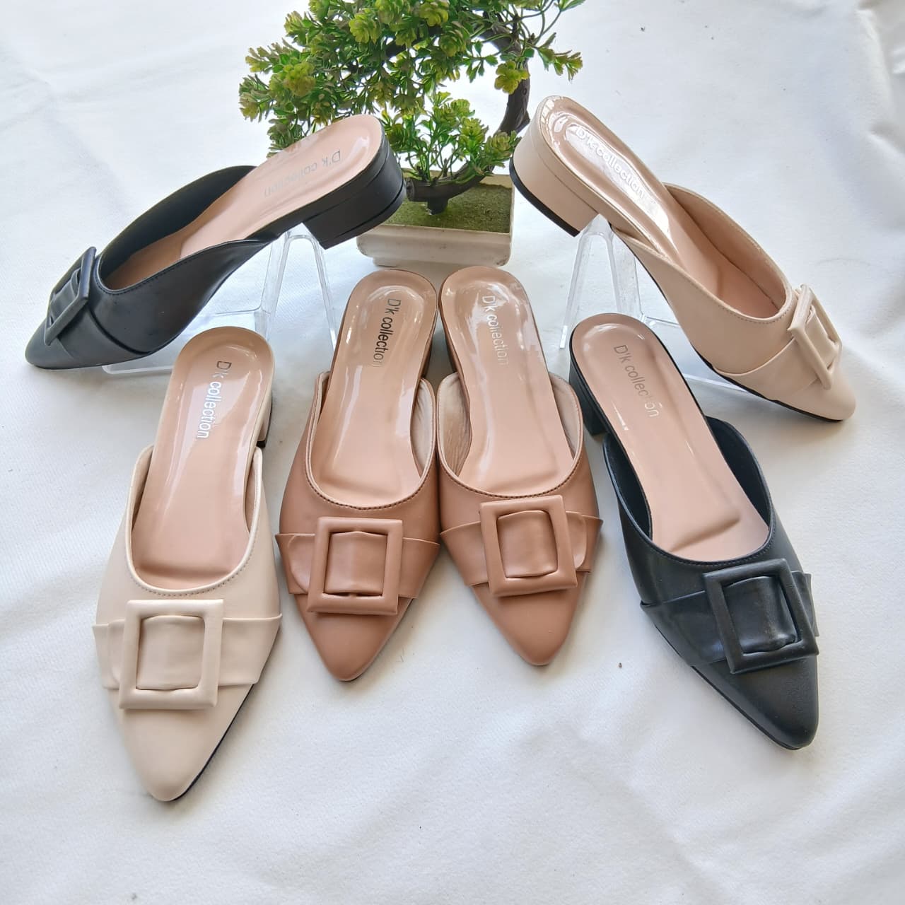 D'K - ANISA Sepatu Wanita Mules 3 CM Gesper Pesta Wedding Terbaru