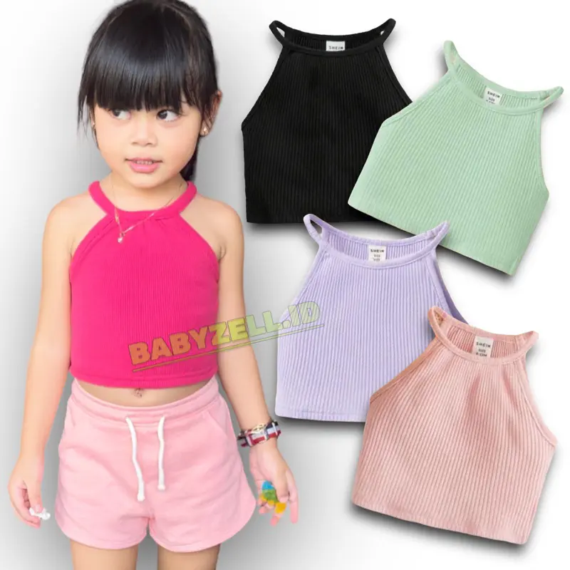 ATASAN ANAK PEREMPUAN THEO HALTER TOP BAJU ANAK PEREMPUAN COLORFULL USIA 0-8th