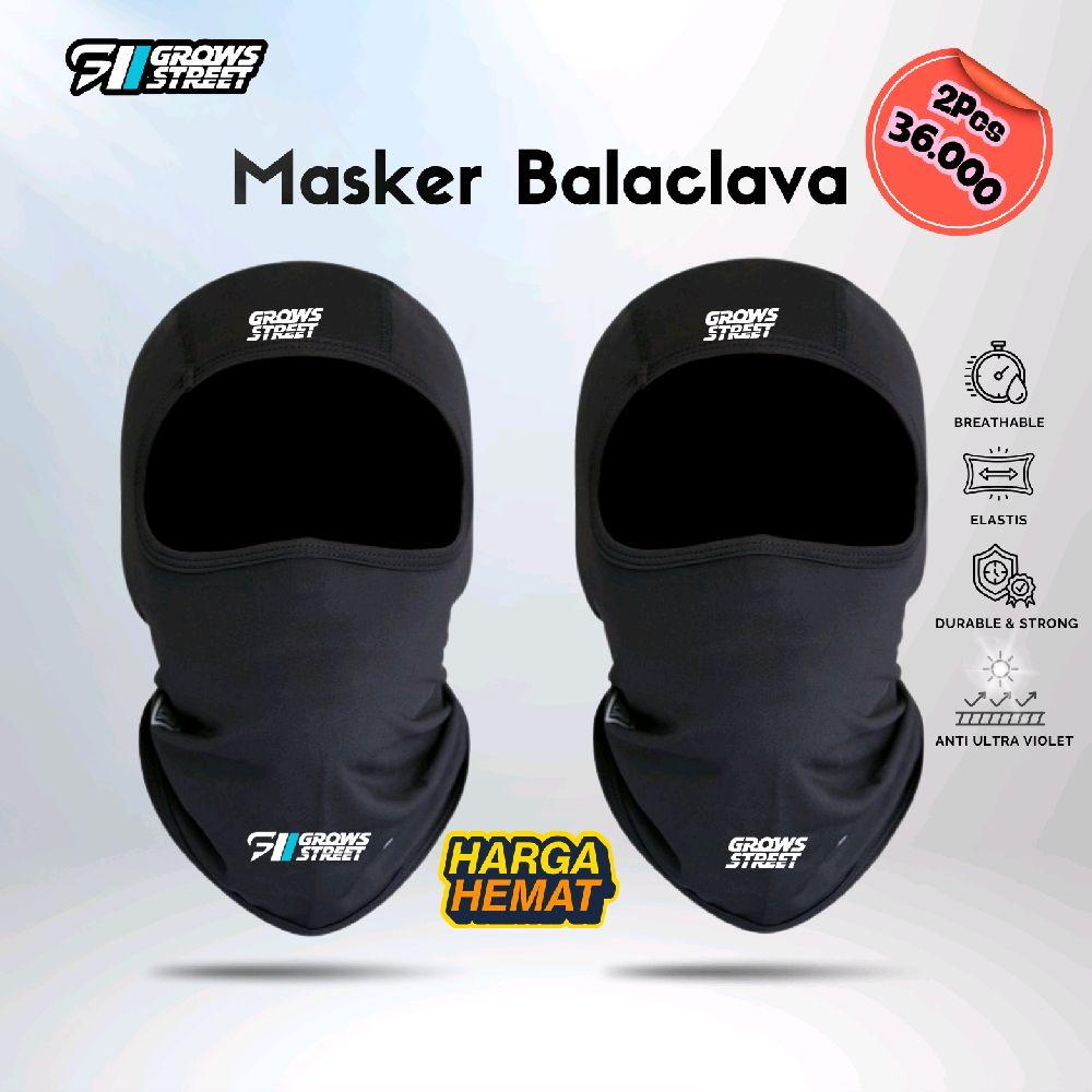 Grows - Paket Hemat 2 Pcs Balaclava Masker Pemotor Premium Bahan Spandek LYCRA Premium Anti UV Unisex