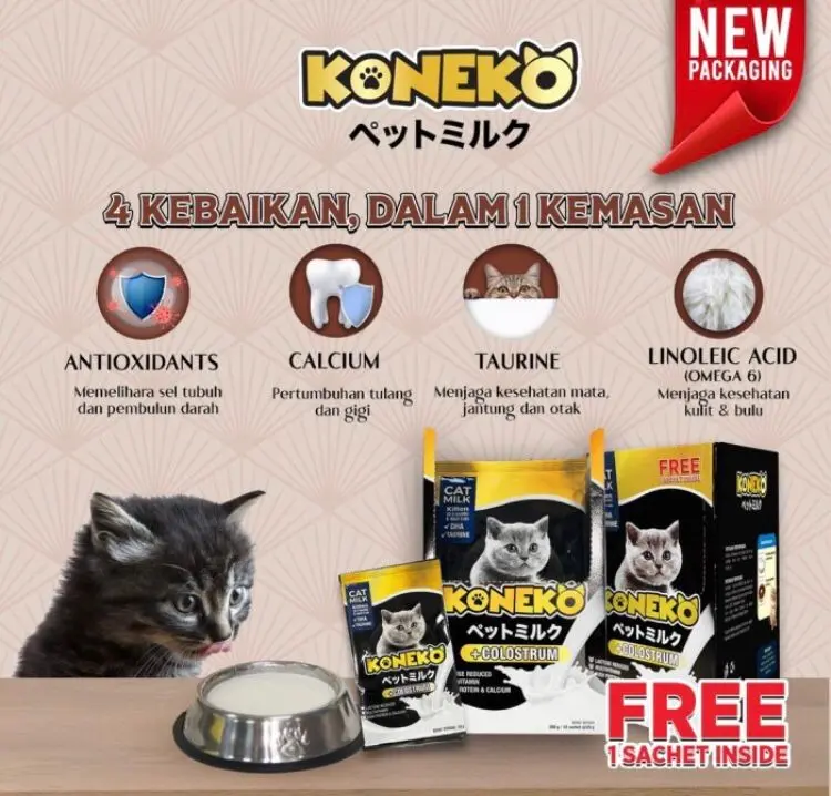 KONEKO SUSU KUCING SACHET 1 BOX ISI 11 SACHET - CAT MILK 2