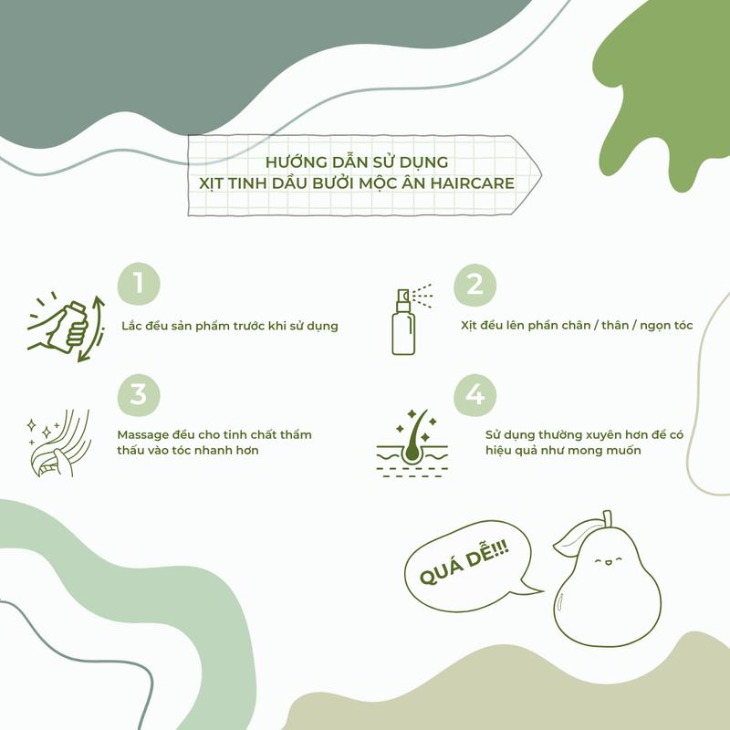 Product Introduction of Combo 5 Chai Xịt Dưỡng Tóc Tinh Dầu Bưởi Da Xanh (Spray)  Mộc Ân Haircare 120ml 5