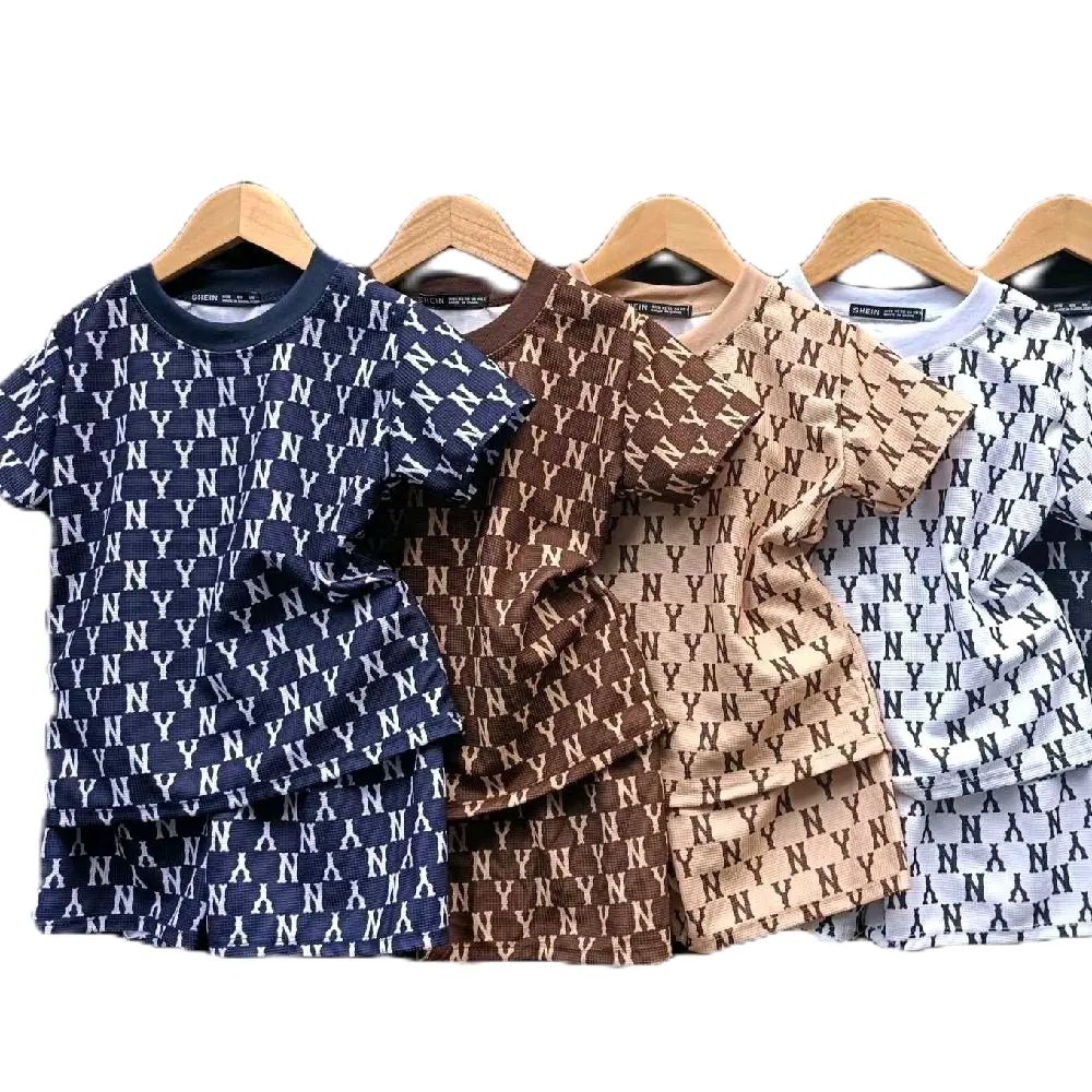 Terno Short Kids Unisex Waffle Fabric Pure Print Not Silk Screen 2 Sizes 1-3 & 4-7 yrs old