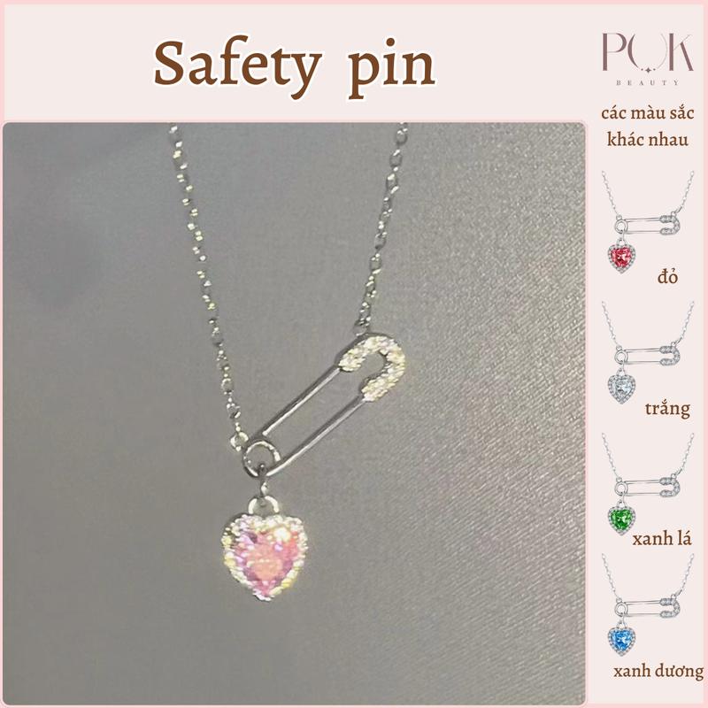 Dây Chuyền Nữ, Mặt Vòng Cổ Safety Pin Khóa Ghim An Toàn Tình Yêu, Được Làm Bằng Thép Titan Không Gỉ, Không Phai Màu, Thời Trang, Thích Hợp Mặc Hàng Ngày, Phụ Kiện  Cho Bé Gái, Một Mảnh