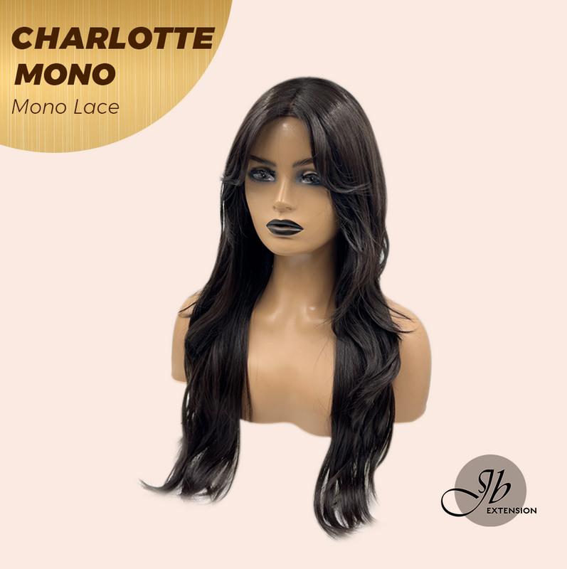 JBEXTENSION【UK】CHARLOTTE MONO Partial Monofilament Wig 22 Inches Natural Black Partial Mono Lace Glueless Wig CHARLOTTE MONO 2