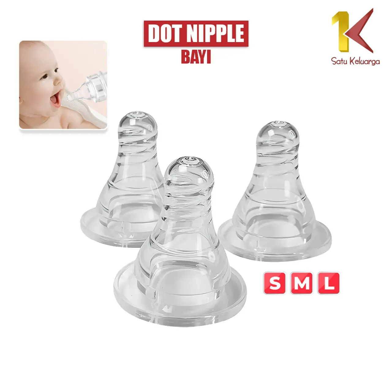 [COD] SK C1174 Dot Nipple Bpa Free Size S M L Botol Susu Bayi