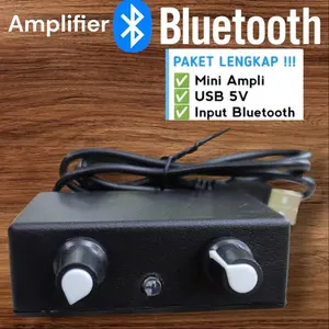 Power Amplifier Mini Bluetooth Stereo 5V Bisa Pakai Power Bank dengan Tombol Volume, LED Indikator