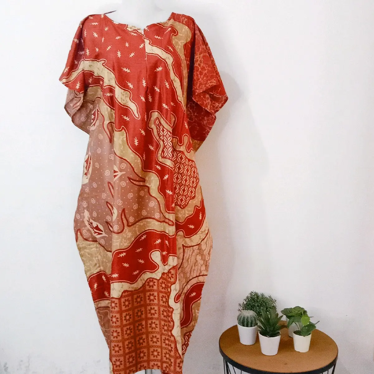 Daster lowo motif tambal bahan rayon, busui,  ukuran jumbo-daster jumbo panjang sebetis
