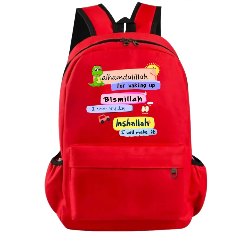 Tas Ransel Gendong Islami Alhamdulillah Anak Dan Dewasa SD SMP SMA Backpack Unisex Fashion Sekolah 4