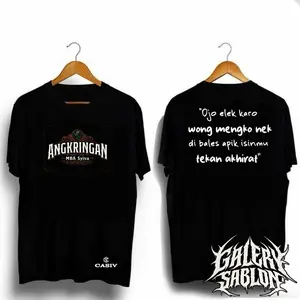 CASIV Kaos Angkringan MBA Syiva Hitam Dengan Desain Belakang Kata kata mutiara
