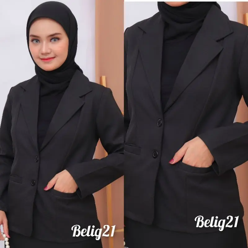 Blazer Hitam Kerja Kantor Formal Wanita Jas Wanita Hitam 0