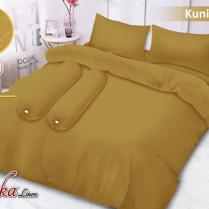 Jovanka Bedcover Set Polos Emboss Ukuran King 180x200x20 Dan Queen 160x200x20 Untuk Kasur Lebih Mewah 0