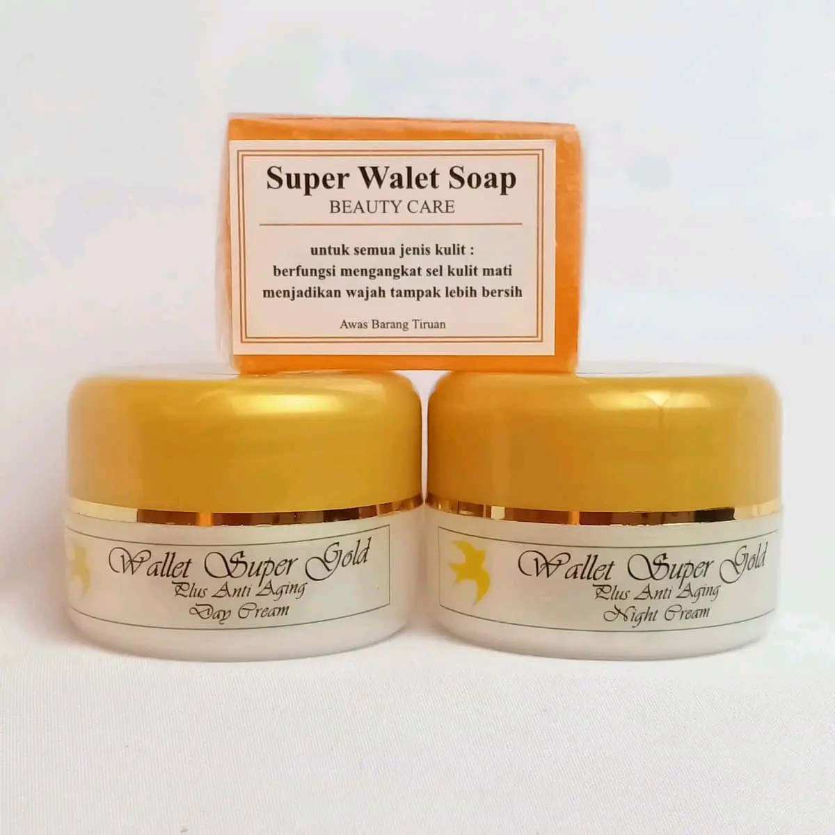 Paket 3in1 Cream Walet Super Gold Pelembab Perawatan Wajah Mencerahkan