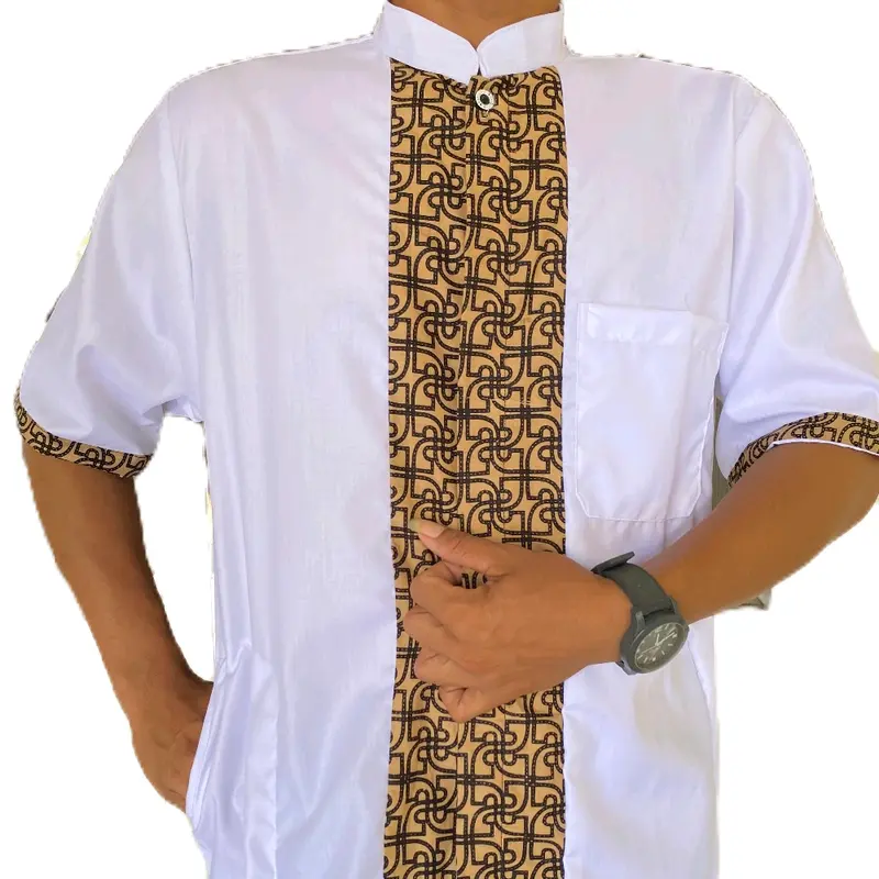 Baju Koko Jumbo Lengan Pendek Kombinasi  Dewasa Nyaman Toyobo 3