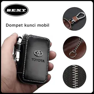 siap kirim - gantungan kunci mobil / dompet stnk keyless tempat sarung remote mobil kulit asli