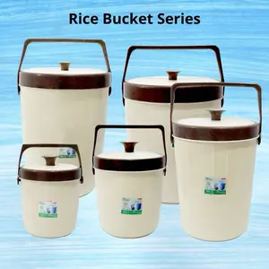 (COD) Rice Bucket Cream Foodgrade - Tempat Nasi / Tempat Es ( Free Centong ) Uk 6L,8L,17L,26L,30L Kitchenware