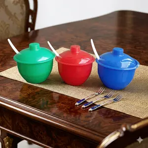 6 pcs Mangkok Sambal PLASTIK Tebal untuk Tempat sambal / Bumbu di Warung Baso restoran Mangkuk Set