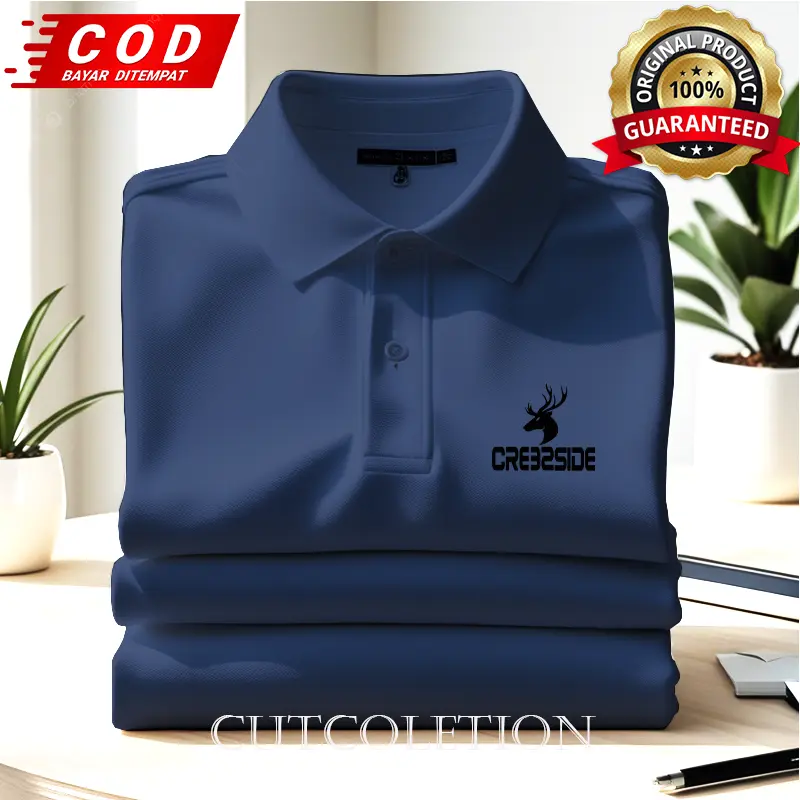 CRESSIDA  Kaos Pria Import Premium - Polo Shirt casual Formal Lifestyle - Polo Kerah lengan pendek jeans Baju Katun 2