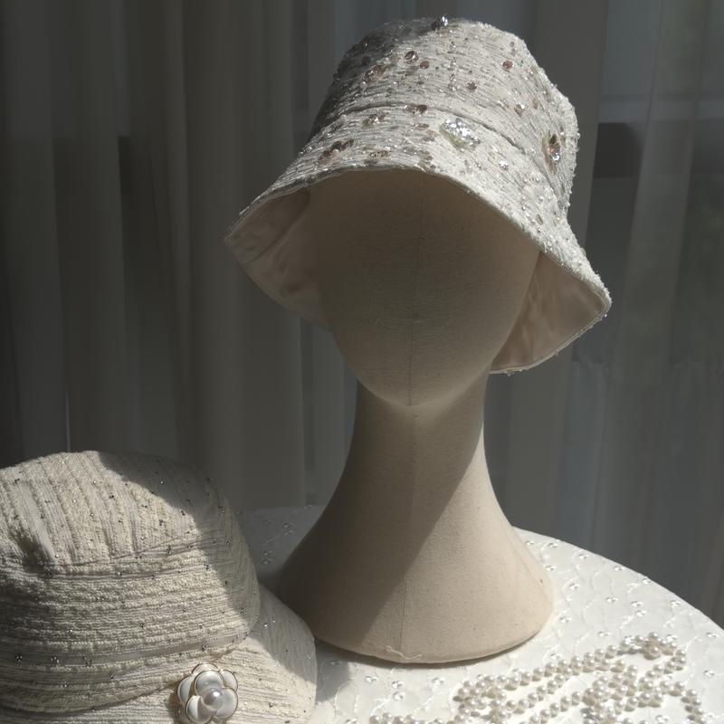 [Veo's ] Ceri Hat - Mũ Bucket chất liệu dạ đính sequin kèm ngọc trai
