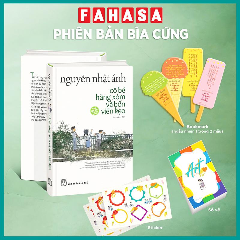  Sách - Cô Bé Hàng Xóm Và Bốn Viên Kẹo - Bìa Cứng - Tặng Kèm Random 1 Trong 4 Mẫu Bookmark + Sticker + Sổ Vẽ 