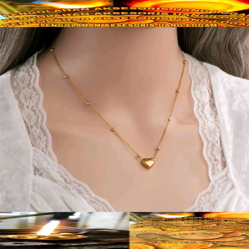 Kalung koin motif gold liontin lapis emas 1991